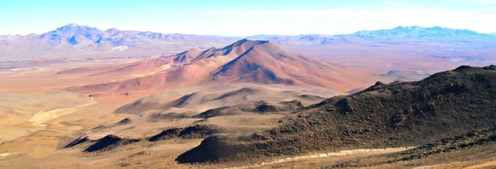 Landscape of mountains in South America